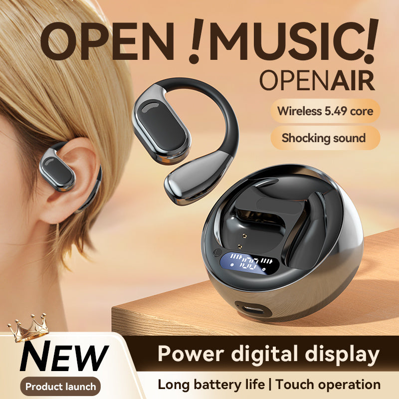 Fall Open - Ear Weireless Earphone, Lightweight Earphone With Charging Case, Noice Cancelling Bluetooth - CompatibleStereo Earbuds For Sports, Gaming, Calling, Busines